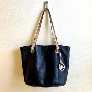 Michael Kors Black Leather Tote Bag